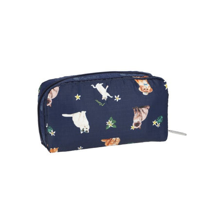 LeSportsac Unisex Pouch Rectangular Cosmetic In Tropical Meow Cat