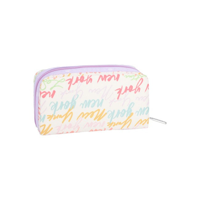 LeSportsac Unisex Pouch Rectangular Cosmetic In Nyc Script Cream