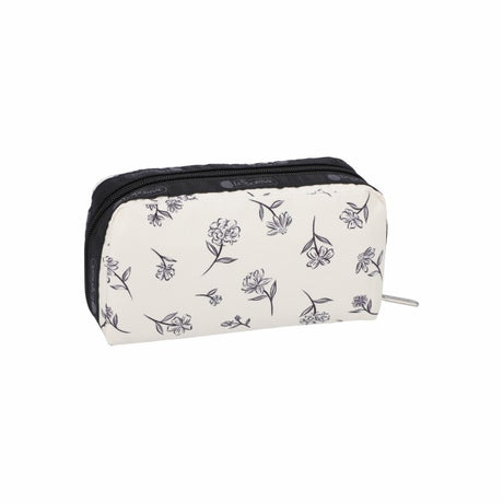 LeSportsac Unisex Pouch Rectangular Cosmetic In Ink Sketched Floral Ivory