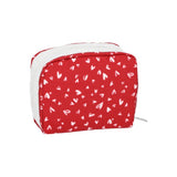 LeSportsac Unisex Pouch Square Cosmetic In Red Mini Hearts Wh