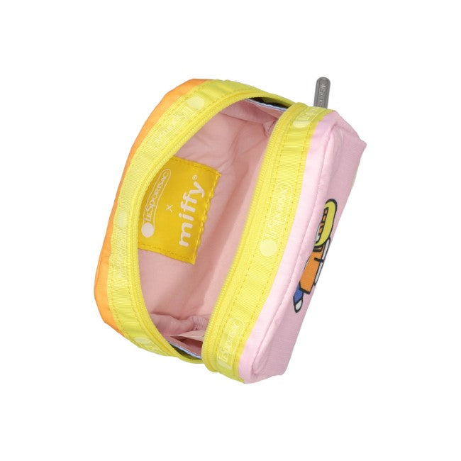 LeSportsac Unisex Pouch Square Cosmetic In Miffy Pink/Orange Sq