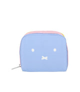 LeSportsac Unisex Pouch Square Cosmetic In Miffy Blue/Yellow Sq