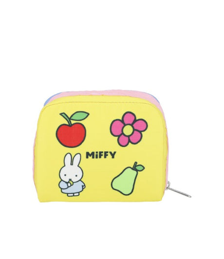 LeSportsac Unisex Pouch Square Cosmetic In Miffy Blue/Yellow Sq