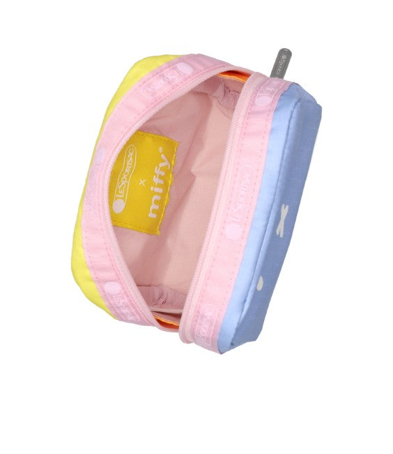 LeSportsac Unisex Pouch Square Cosmetic In Miffy Blue/Yellow Sq