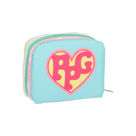 LeSportsac Unisex Pouch Square Cosmetic In Ppg Yellow/Mint Sq Cosm