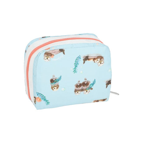 LeSportsac Unisex Pouch Square Cosmetic In Floating Sea Otters