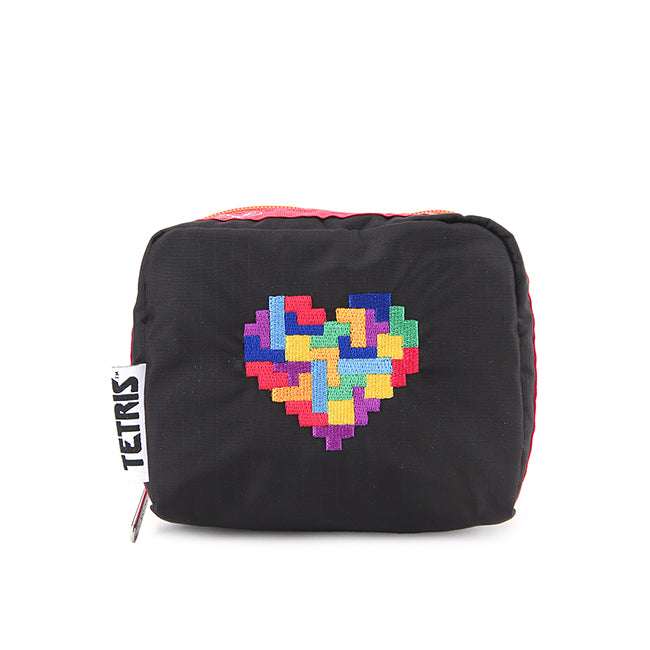 Square Cosmetic In Tetris Heart Emb Sq Cosm