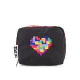 Square Cosmetic In Tetris Heart Emb Sq Cosm