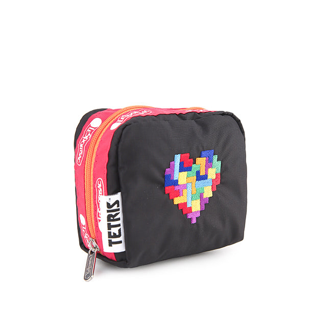 Square Cosmetic In Tetris Heart Emb Sq Cosm