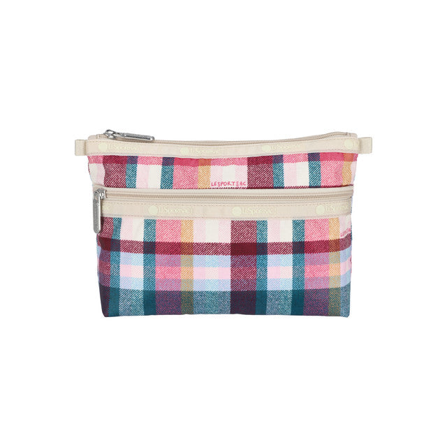 Cosmetic Clutch In Pink Plaid
