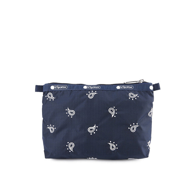 Cosmetic Clutch In Navy Bandana Emb