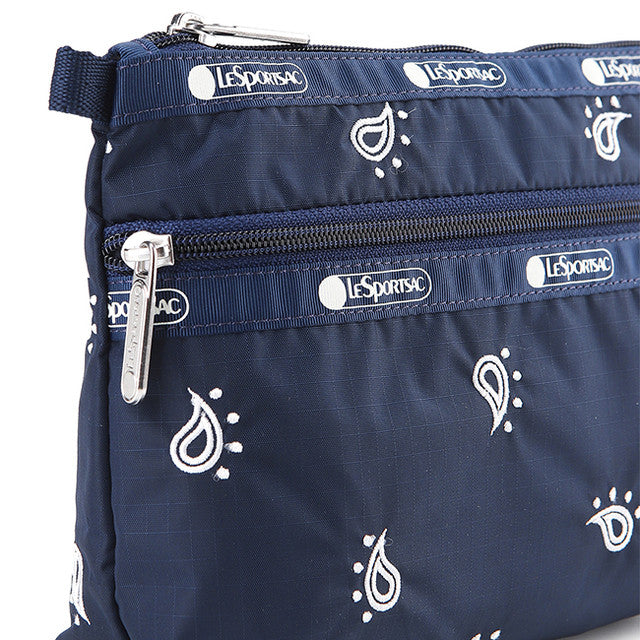 Cosmetic Clutch In Navy Bandana Emb