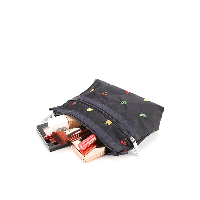 Cosmetic Clutch In Mixed Fruit Embroidery