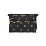 LeSportsac Unisex Pouch Cosmetic Clutch In Gold Glitter Dots