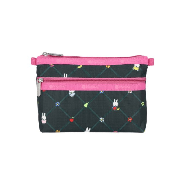 LeSportsac Unisex Pouch Cosmetic Clutch In Miffy Orchard Green/Pink