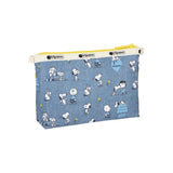 LeSportsac Unisex Pouch Cosmetic Clutch In Peanuts Happy Pals Acc