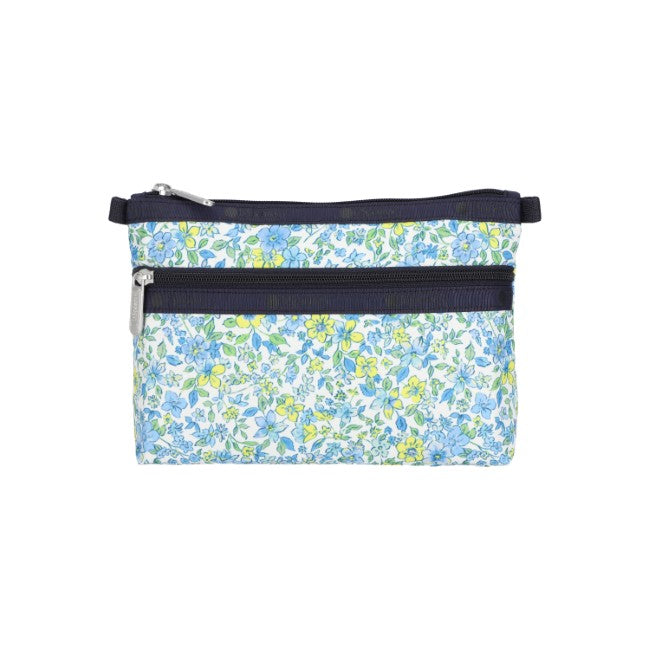 LeSportsac Unisex Pouch Cosmetic Clutch In Tapestry Flower Blue