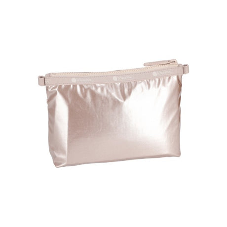 LeSportsac Unisex Pouch Cosmetic Clutch In Rose Gold Shine