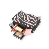 Xl Rectangular Cosmetic In Raffia Zebra