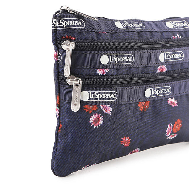 3-Zip Cosmetic In Denim Daisy