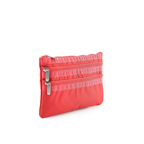 3-Zip Cosmetic In Rosey Red