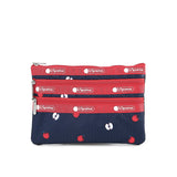 LeSportsac Aksesoris Unisex 3-Zip Cosmetic In Red Delicious Navy/Red