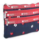 LeSportsac Aksesoris Unisex 3-Zip Cosmetic In Red Delicious Navy/Red