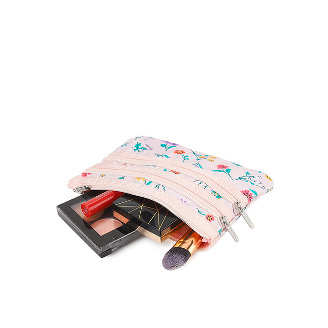 3-Zip Cosmetic In Tossed Wildflowers