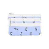 LeSportsac Unisex Pouch 3-Zip Cosmetic In Petite Penguins White