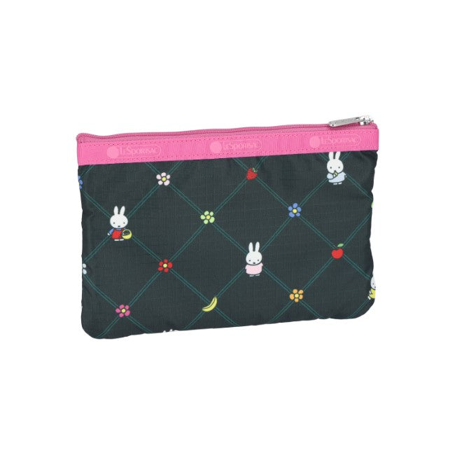 LeSportsac Unisex Pouch 3-Zip Cosmetic In Miffy Orchard Green/Pink