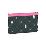 LeSportsac Unisex Pouch 3-Zip Cosmetic In Miffy Orchard Green/Pink