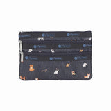 LeSportsac Unisex Pouch 3-Zip Cosmetic In Woof Wonderland