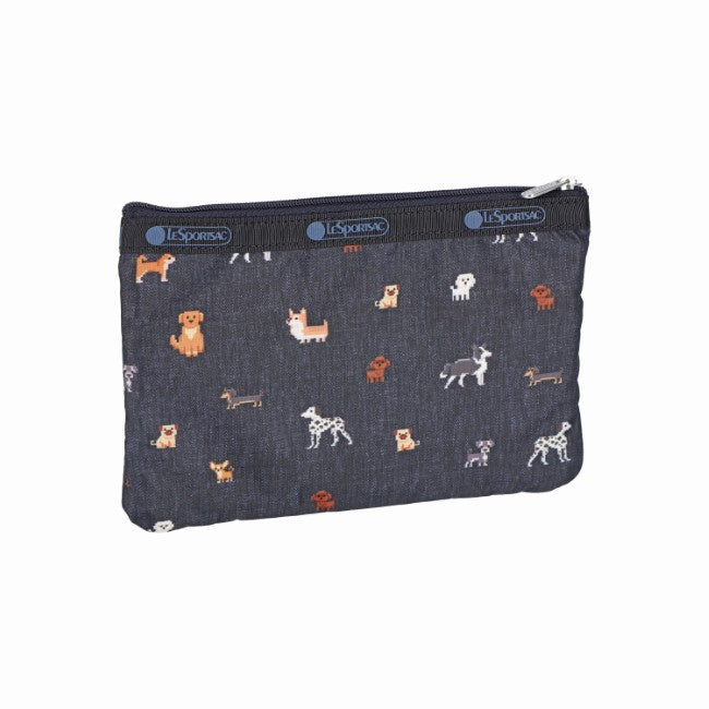 LeSportsac Unisex Pouch 3-Zip Cosmetic In Woof Wonderland