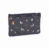 LeSportsac Unisex Pouch 3-Zip Cosmetic In Woof Wonderland