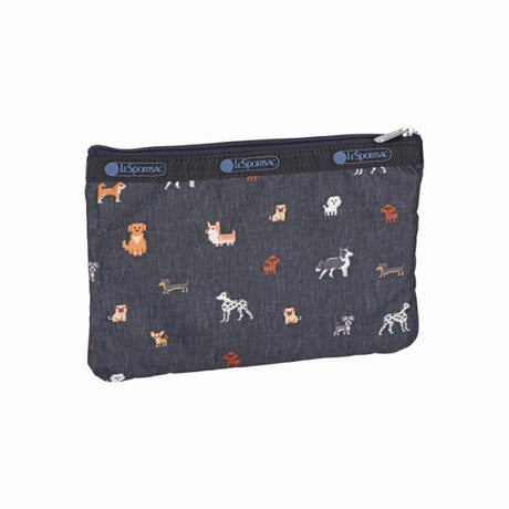 LeSportsac Unisex Pouch 3-Zip Cosmetic In Woof Wonderland
