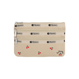 LeSportsac Unisex Pouch 3-Zip Cosmetic In Cherry Embroidery