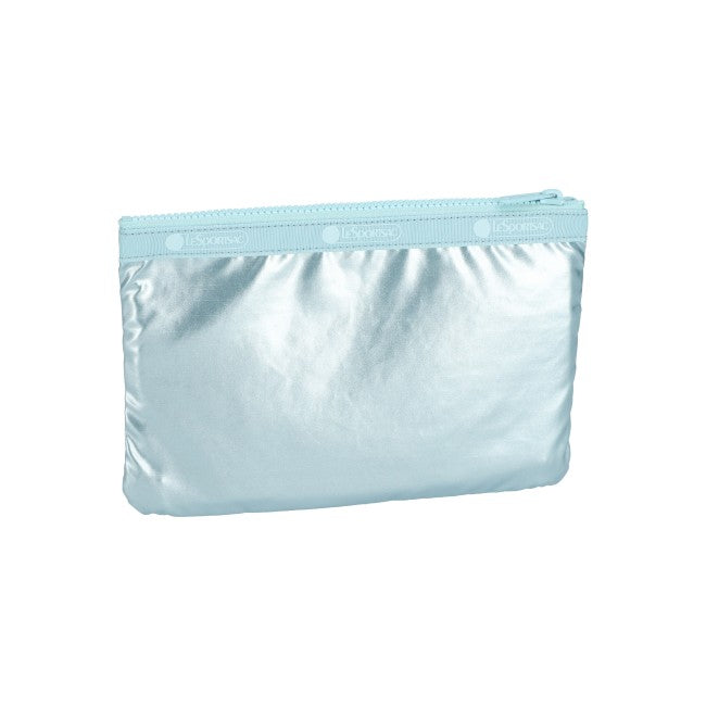 LeSportsac Unisex Pouch 3-Zip Cosmetic In Aqua Blue Shine