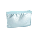 LeSportsac Unisex Pouch 3-Zip Cosmetic In Aqua Blue Shine