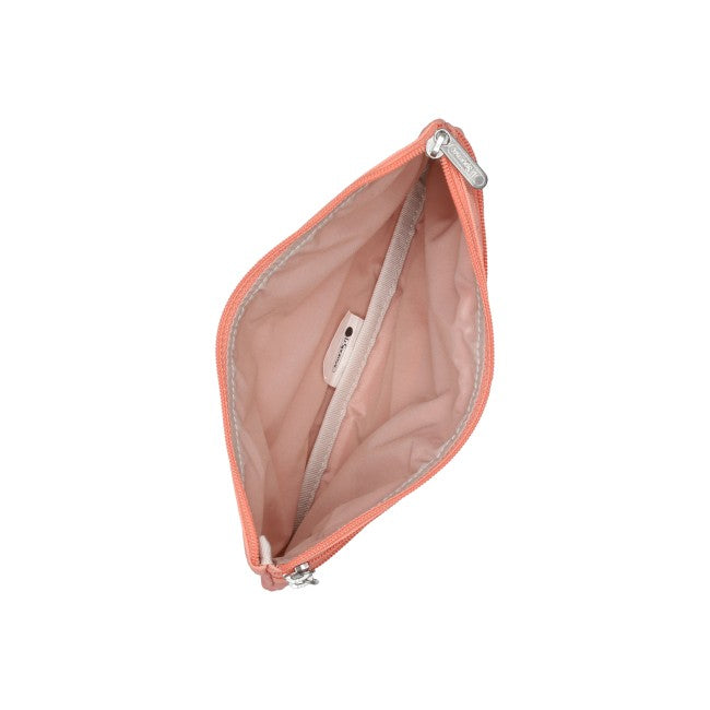 LeSportsac Unisex Pouch 3-Zip Cosmetic In Coral Punch