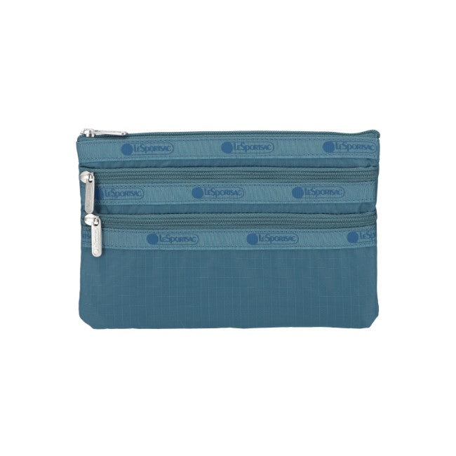 LeSportsac Unisex Pouch 3-Zip Cosmetic In Blue Indigo