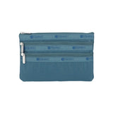 LeSportsac Unisex Pouch 3-Zip Cosmetic In Blue Indigo