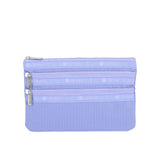 LeSportsac Unisex Pouch 3-Zip Cosmetic In Periwinkle Dream