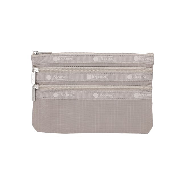 LeSportsac Unisex Pouch 3-Zip Cosmetic In Drift Stone
