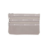 LeSportsac Unisex Pouch 3-Zip Cosmetic In Drift Stone