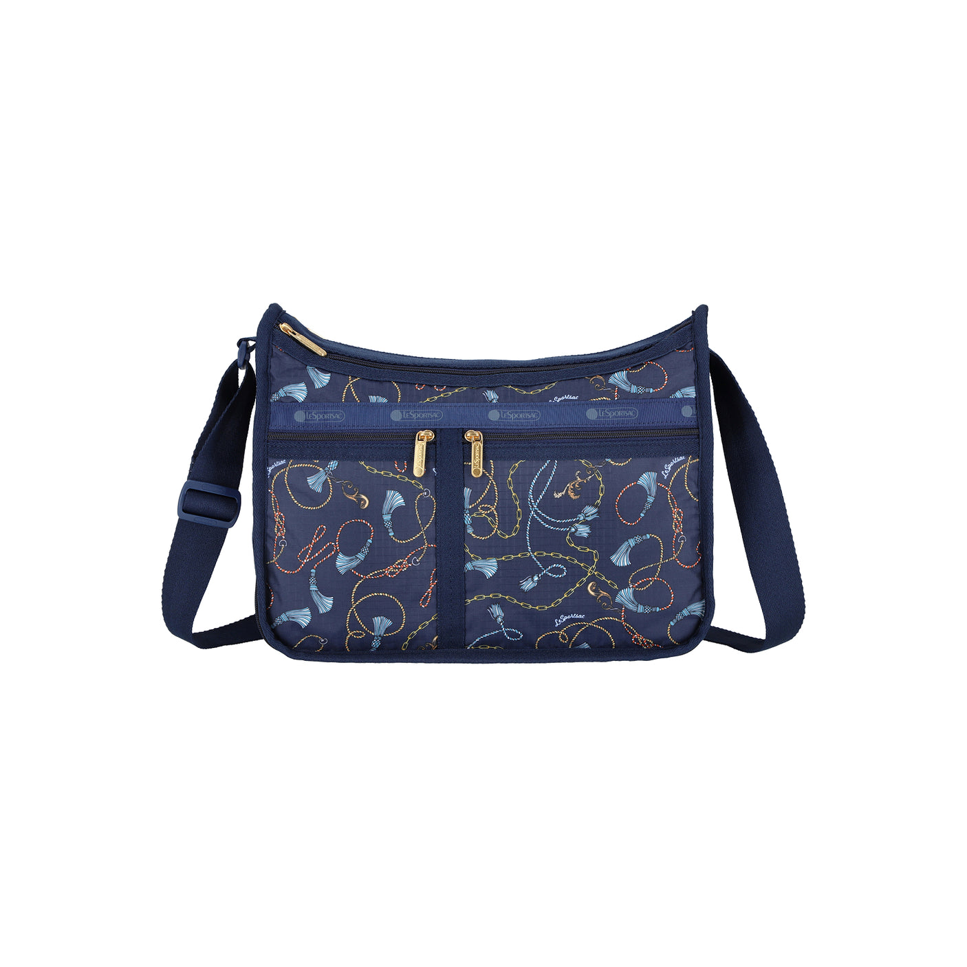 LeSportsac Tas Unisex Crossbody Deluxe Everyday Bag In Navy Status Chain