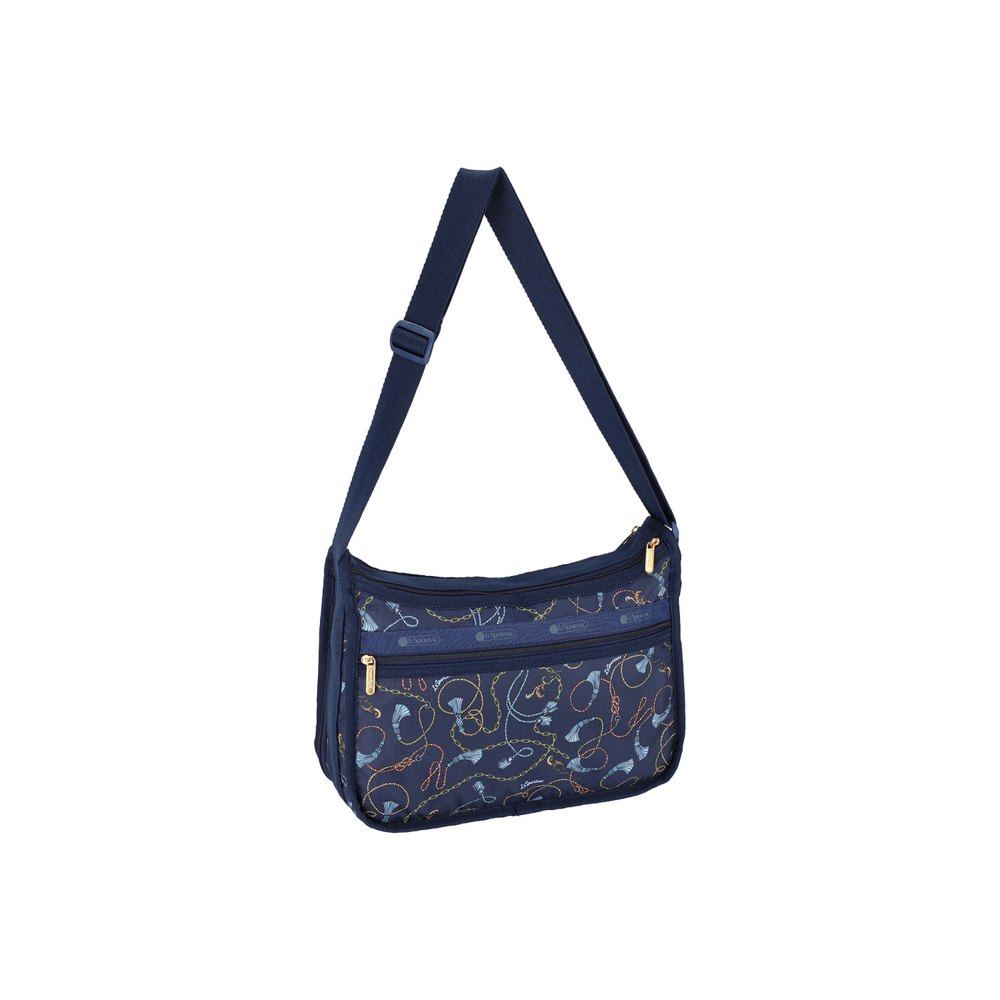 LeSportsac Tas Unisex Crossbody Deluxe Everyday Bag In Navy Status Chain