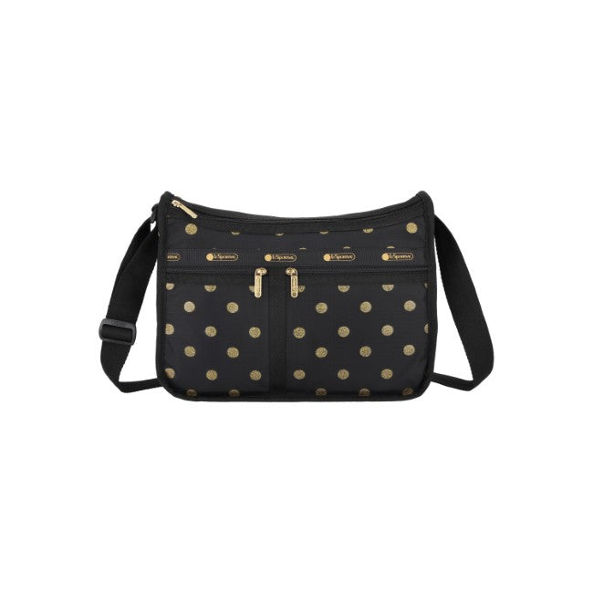 LeSportsac Unisex Deluxe Everyday Bag In Gold Glitter Dots