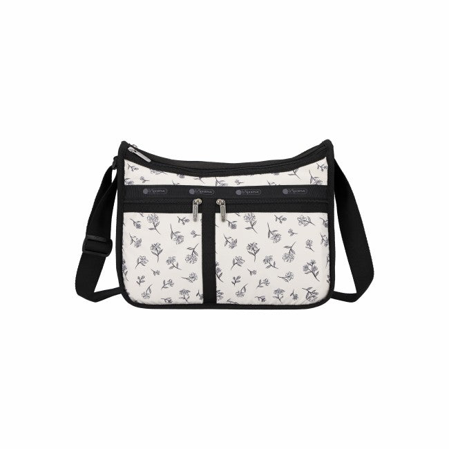 LeSportsac Unisex Deluxe Everyday Bag In Ink Sketched Floral Ivory