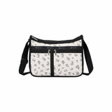 LeSportsac Unisex Deluxe Everyday Bag In Ink Sketched Floral Ivory