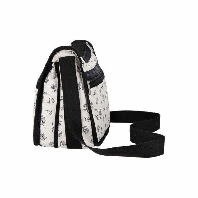 LeSportsac Unisex Deluxe Everyday Bag In Ink Sketched Floral Ivory